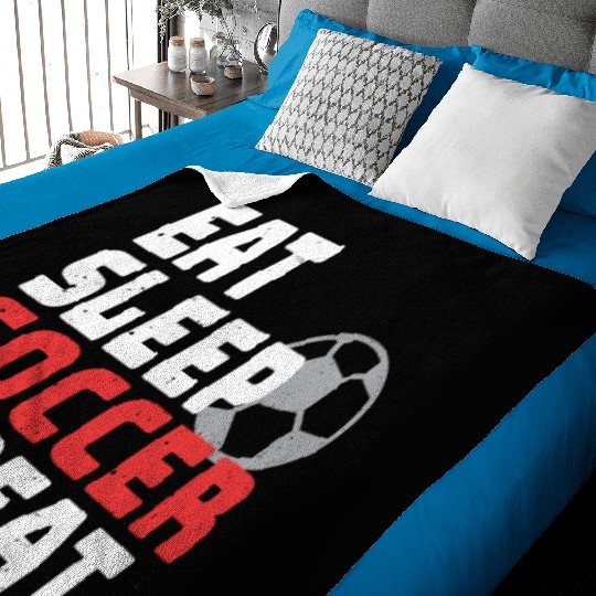 Eat Sleep Soccer Repeat Baby Blankets Soccer Player Coach