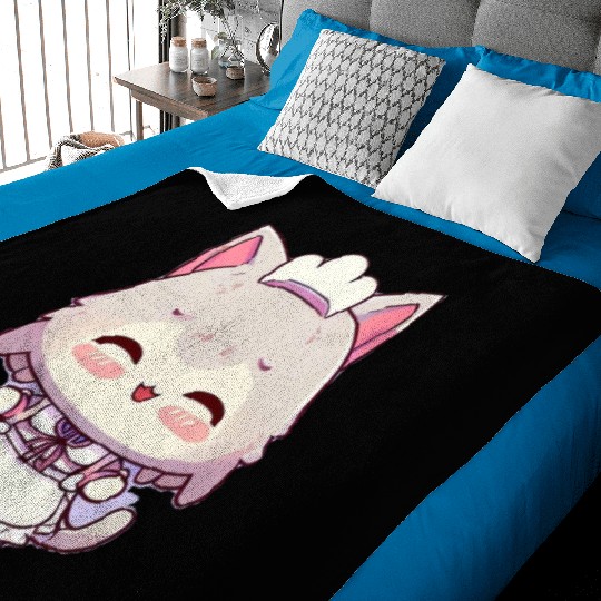 Yuki Kawaii Cat Maid Anime Manga Baby Blankets