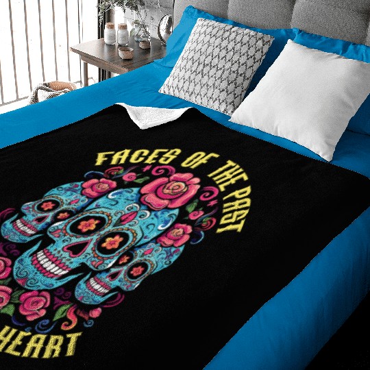 Dia De Los Muertos Sugar Skull Mexican Holiday Baby Blankets