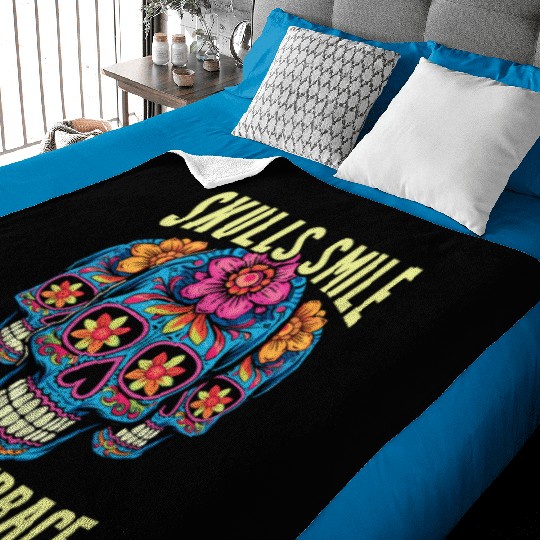 Dia De Los Muertos Sugar Skull Mexican Holiday Baby Blankets