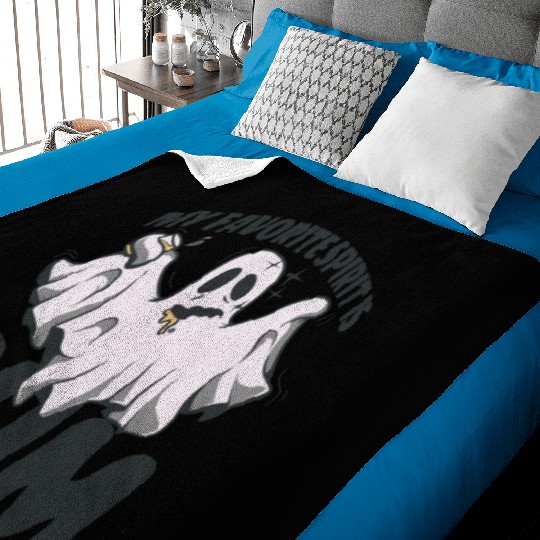 My Favorite Spirit Is Rum Halloween Rum Ghost Baby Blankets