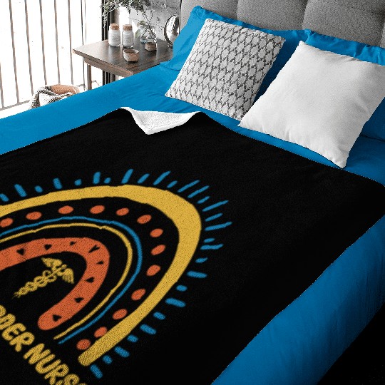 Sleep Disorder Nurse Boho Rainbow Baby Blankets