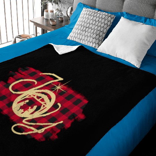 Joy In A Ger Nativity Jesus Birth Buffalo Plaid Baby Blankets