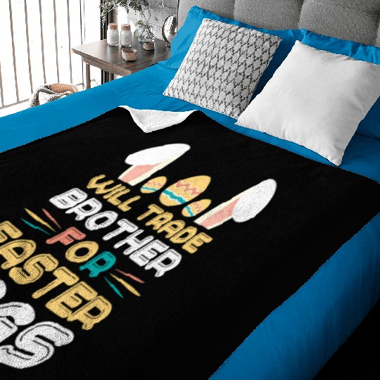 Will Trade Cousin Happy Easter Bunny Ears Eggs Hun Baby Blankets