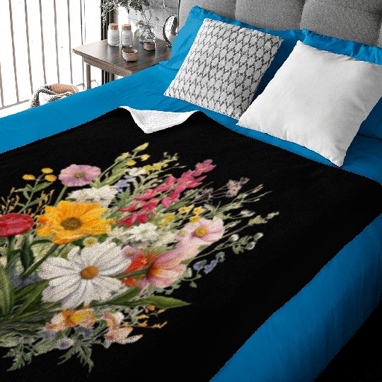 Wild Flowers Botanical Flower Nature Colorfull Baby Blankets