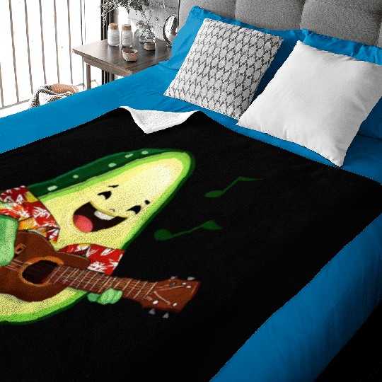 Tropical avocado with guitar Baby Blankets