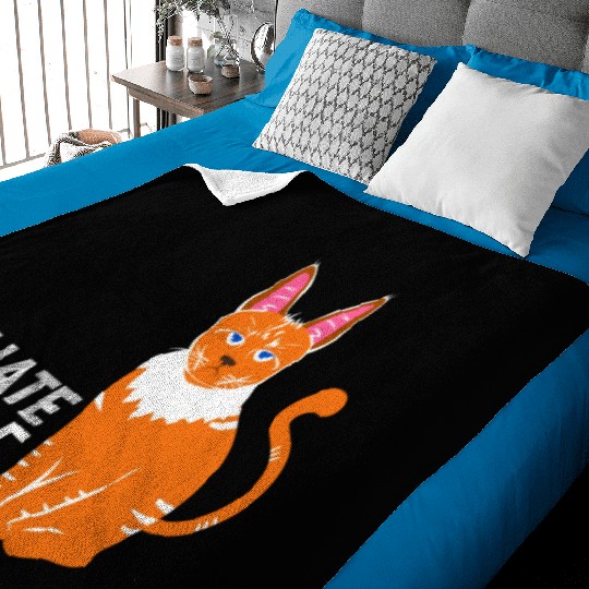 I Hate People Cat Lover Kitten Cats Funny Baby Blankets