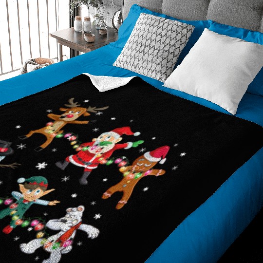 Funny Dabbing Santa And Friends Baby Blankets Christmas