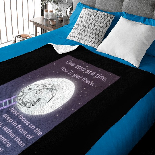 Full Moon Inspirational Quote Poster Baby Blankets