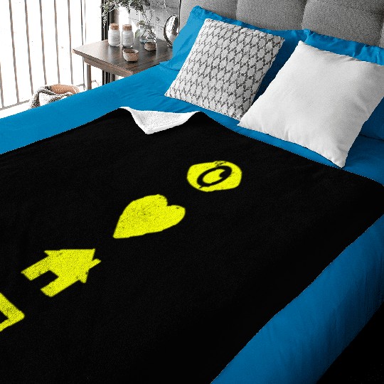 I Love House Music yellow Baby Blankets