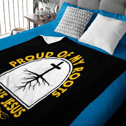 Proud Of My Roots Love Jesus Christian Christmas Baby Blankets