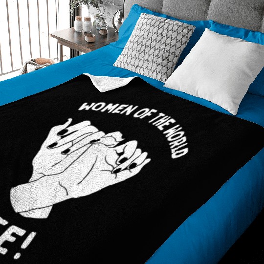 Women Of The World Unite Radical Feminist Baby Blankets