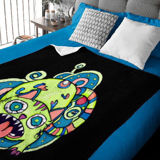 Psychedelic Trippy Cat Baby Blankets