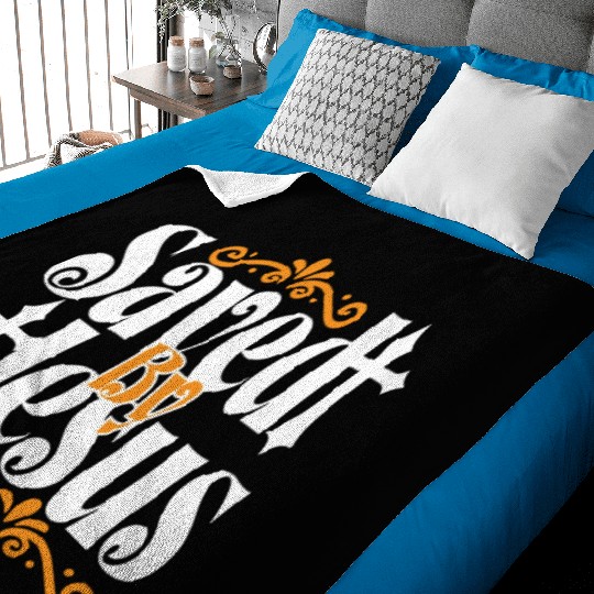 Saved By Jesus LoveJesus Christian Christmas Baby Blankets