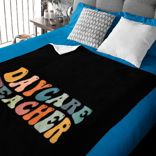 Groovy Daycare Teacher Provider Childcare Baby Blankets