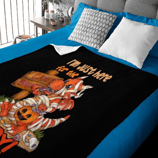 I'm Just Here For Candy Halloween Dragon Mummy Baby Blankets