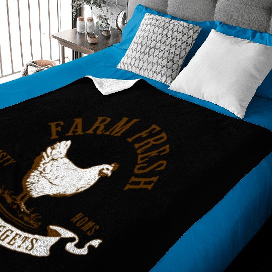 Chicken Lover Farm Fresh Butt Nuggets Funny Farmer Baby Blankets