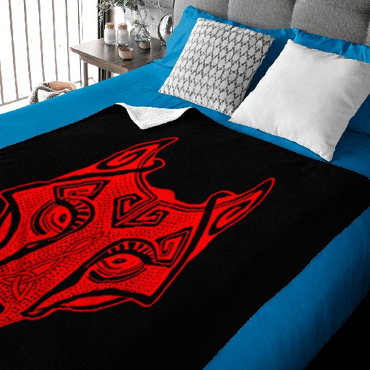 Viking wolf red Fenrir valhalla Baby Blankets