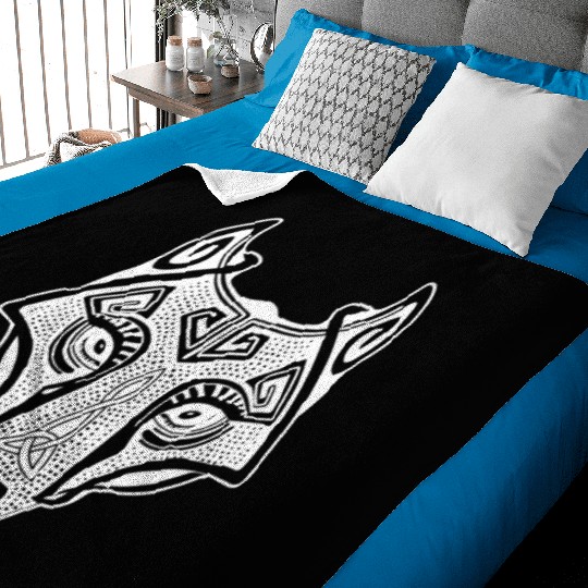 Viking wolf white Fenrir valhalla Baby Blankets