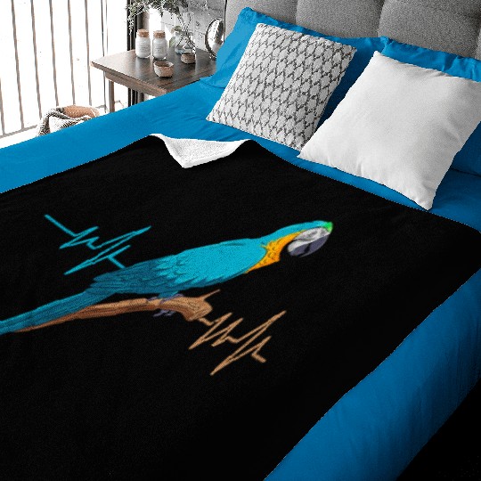 Macaw Heart Beat Parrot Bird Parrots Macaws Baby Blankets