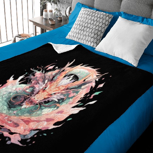 Adorable Crystal Chinese Dragon Baby Blankets