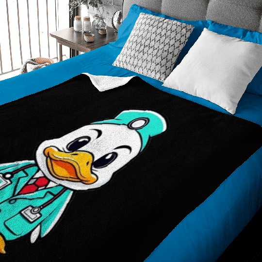 Doctor Duck Baby Blankets