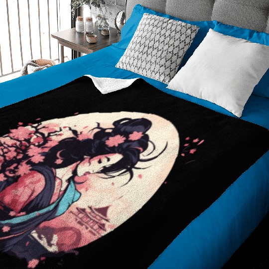 Geisha of Japan Baby Blankets