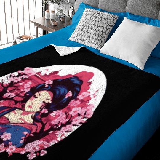 Geisha of Japan Baby Blankets