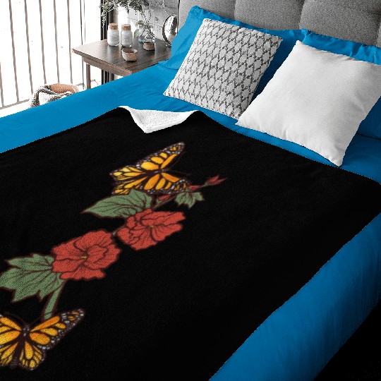 Natures Monarch Butterflies Baby Blankets