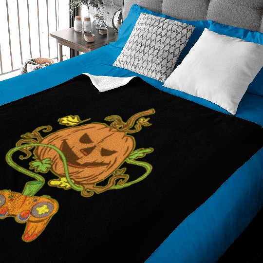 Halloween Jack O Lantern Video Game Controller Baby Blankets