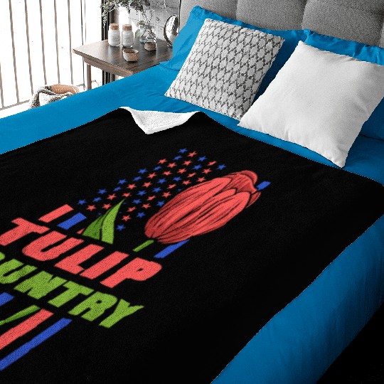 Tulip Gardening Us Flag Tulips Baby Blankets