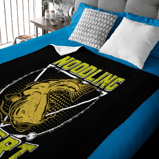 Noodling Expert Fishing Fish Hunting Noodler Baby Blankets