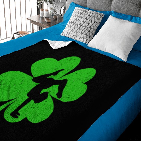 Gymnast St. Patrick's Day Irish Shamrock Baby Blankets