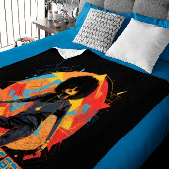 old school hip hops afro girl. Baby Blankets