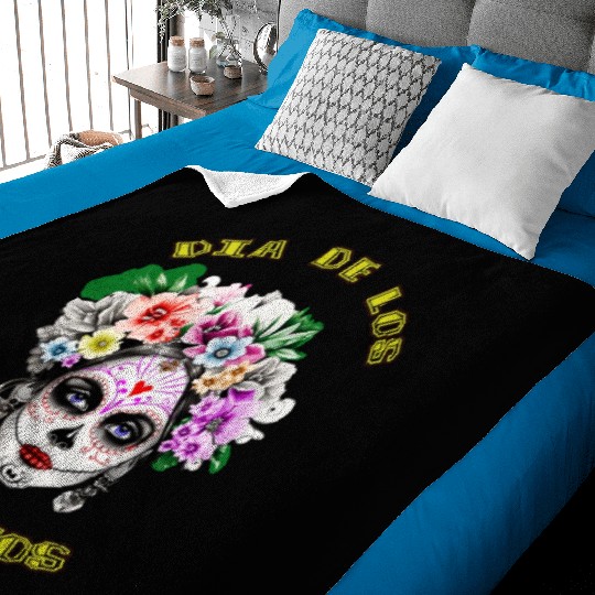 flower girl - day of the dead Baby Blankets