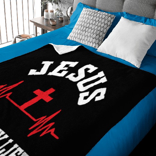 Jesus Saved My Life Love Jesus Christian Christmas Baby Blankets