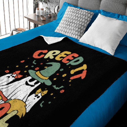 Retro Vintage Ghost Lazy Creepy Halloween Baby Blankets