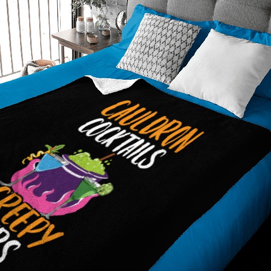 Cauldron Cocktails & Creepy Cheers Halloween Baby Blankets