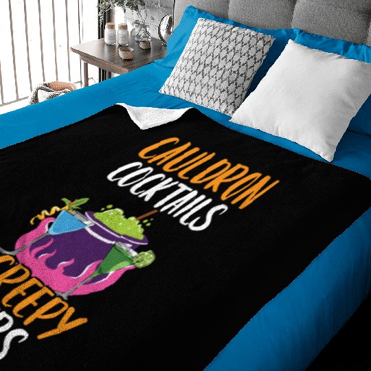 Cauldron Cocktails & Creepy Cheers Halloween Baby Blankets