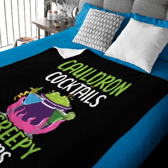 Cauldron Cocktails & Creepy Cheers Halloween Baby Blankets