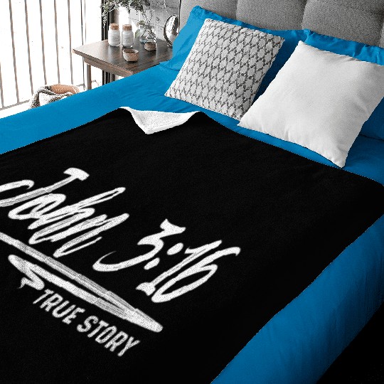 John 3:16 True Story Love Jesus Christian Baby Blankets