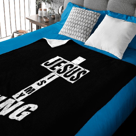 Jesus Is My King Love Jesus Christian Christmas Baby Blankets