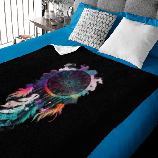 Dreamcatcher with feathers and smoke Baby Blankets