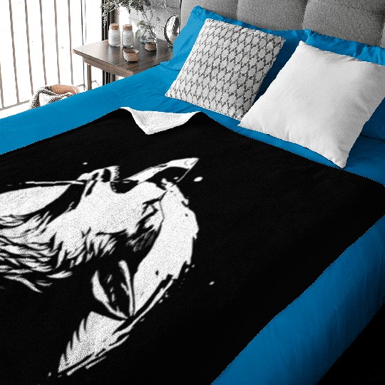 Wolf Howl Wilderness Wildlife Baby Blankets