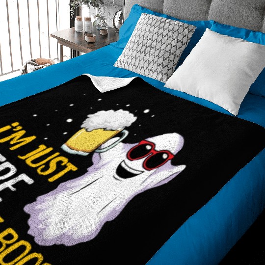 Funny Ghost Beer Lover Lazy Creepy Halloween Baby Blankets