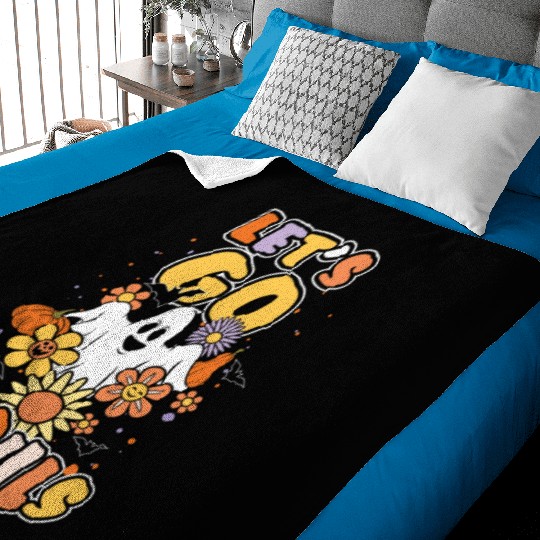 Retro Vintage Ghost Hippie Creepy Halloween Baby Blankets