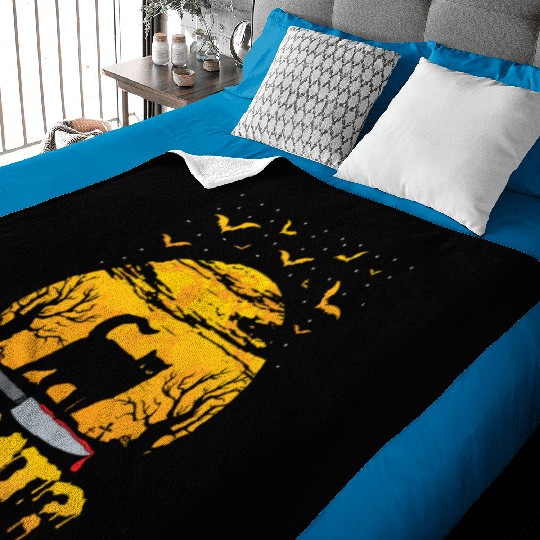 Funny What Cat Scary Creepy Halloween Baby Blankets