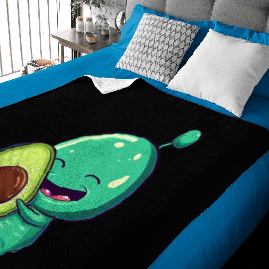 Green Alien Avocado: Exotic Fusion Baby Blankets