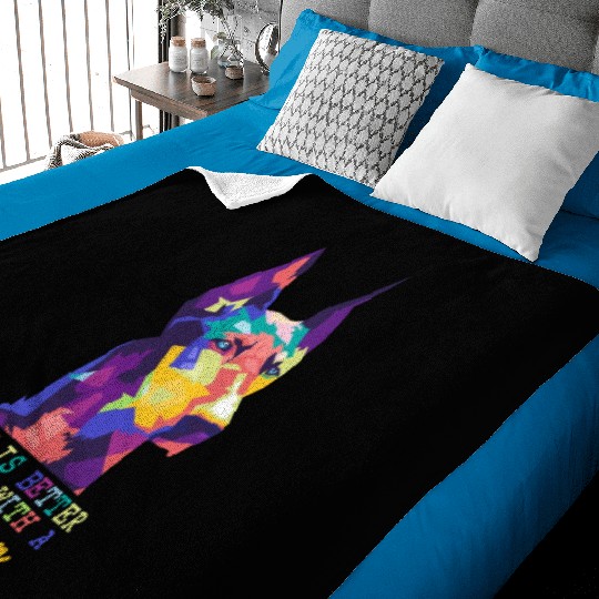 Life Is Better With A Doberman dog lover Baby Blankets