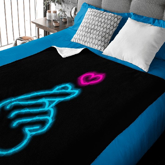 K Pop Hand Symbol Finger Heart Korean Pop Music Baby Blankets